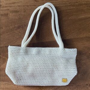 The Sak Cream crocheted mini Shoulder Tote